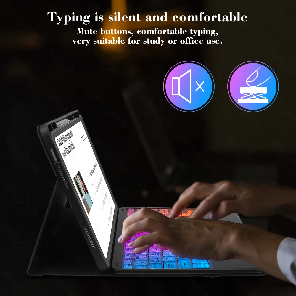 For Xiaomi Pad 5 Case Keyboard Cover with Pen Slot For Xiaomi Mi Pad 5 Pro Portugues Russian Rainbow Bluetooth Keyboard tablet case,ipad keyboard case
