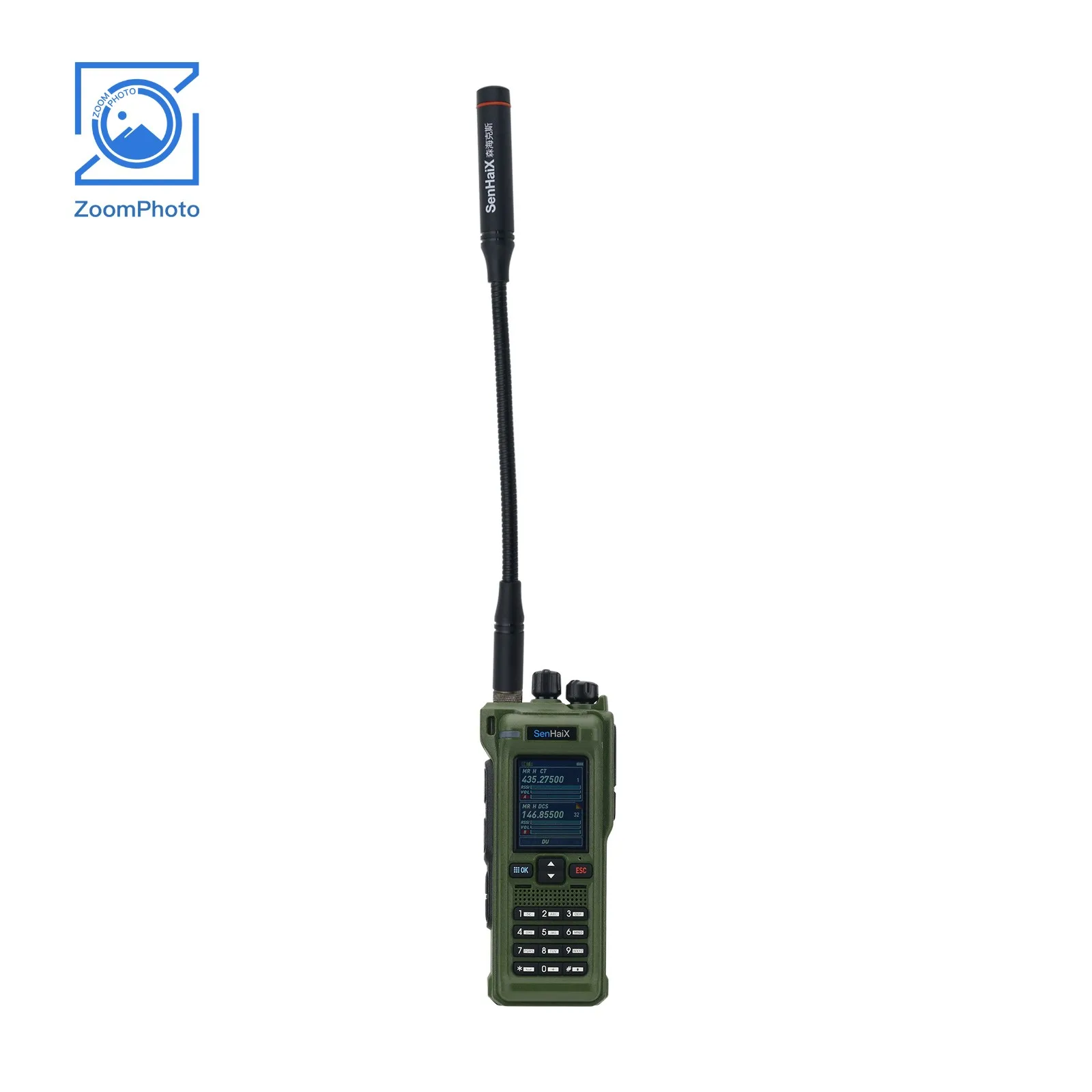 GT-12 10W Multi-band Handheld Walkie Talkie 2-Inch LED Color Screen Built-in Bluetooth Support FM/AM/UHF/VHF