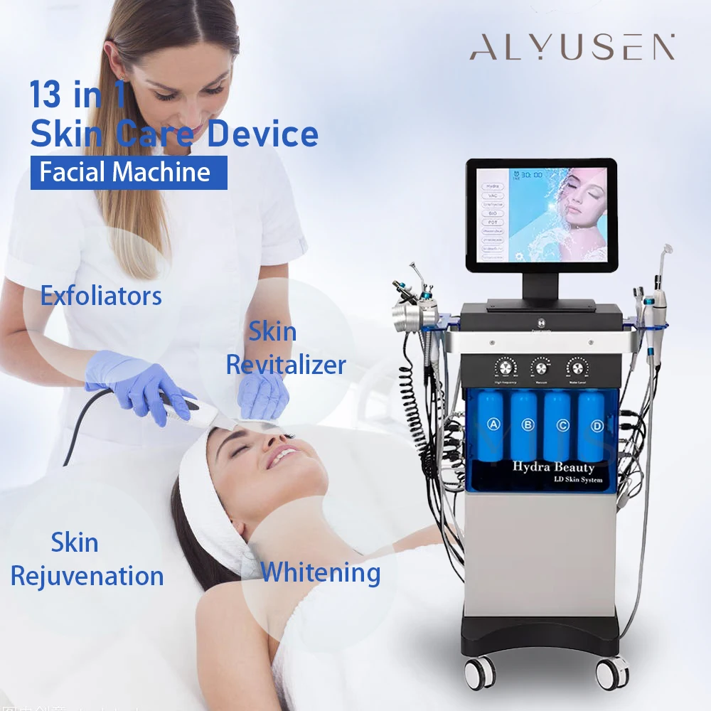 

2024 14 in 1 Diamond Peeling And Hydrafacials Hydrofacials Water Jet Aqua Facial Hydra Dermabrasion Machine For Spa Salon CE