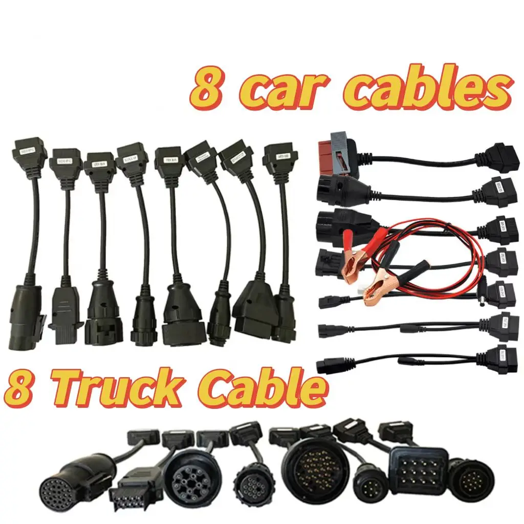 

A+++ High Quality OBD2 Converter Cable Full Set 8 PCS Car/Truck Cables For TCS PRO Diagnostic Reader Interface Connector