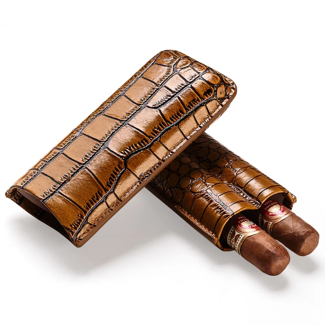 Buy Leather Cigar Travel Case for 2 cigars