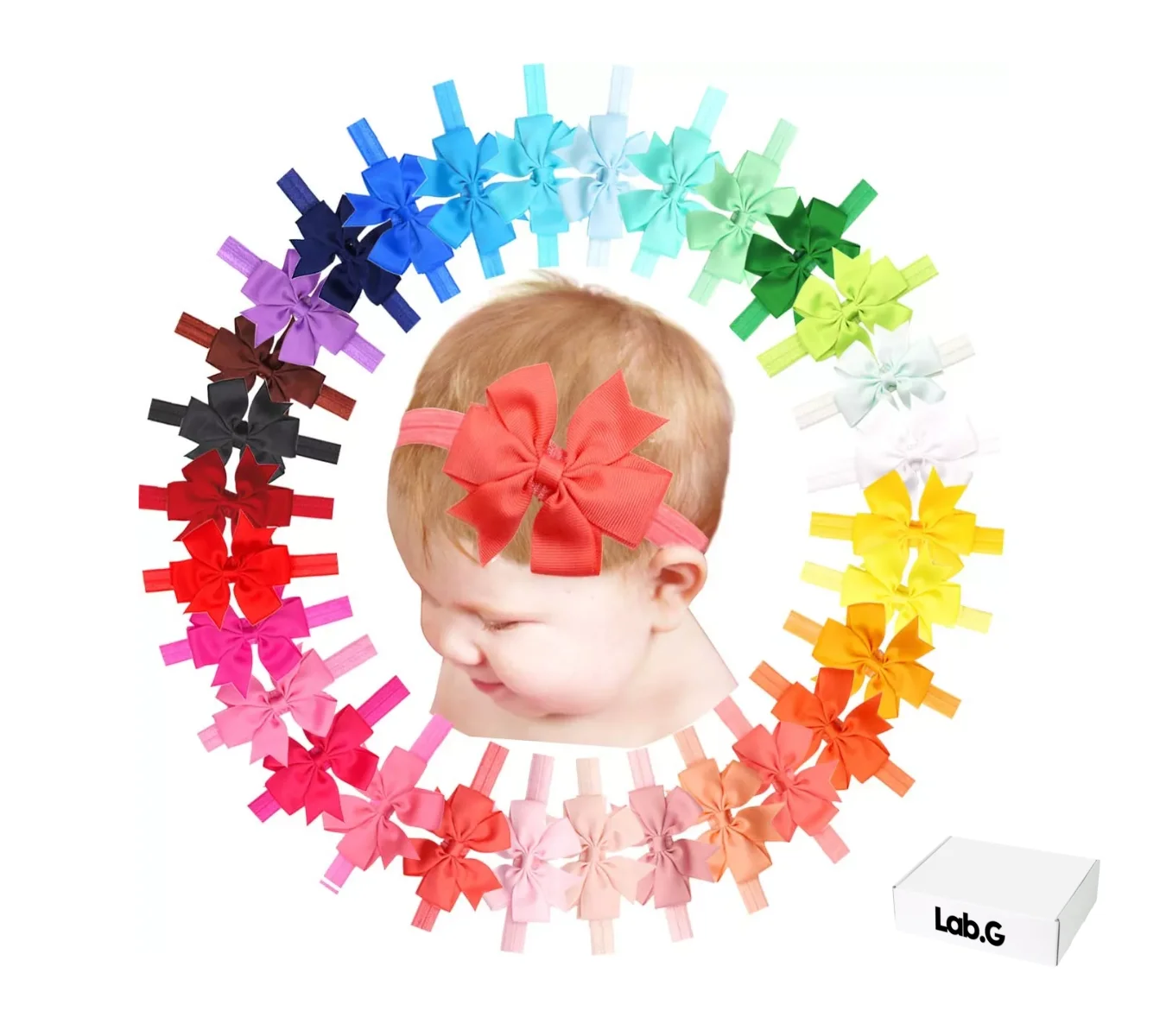Diademas de Moño para Bebé Lab.G Niñas 40 Colores Diferentes