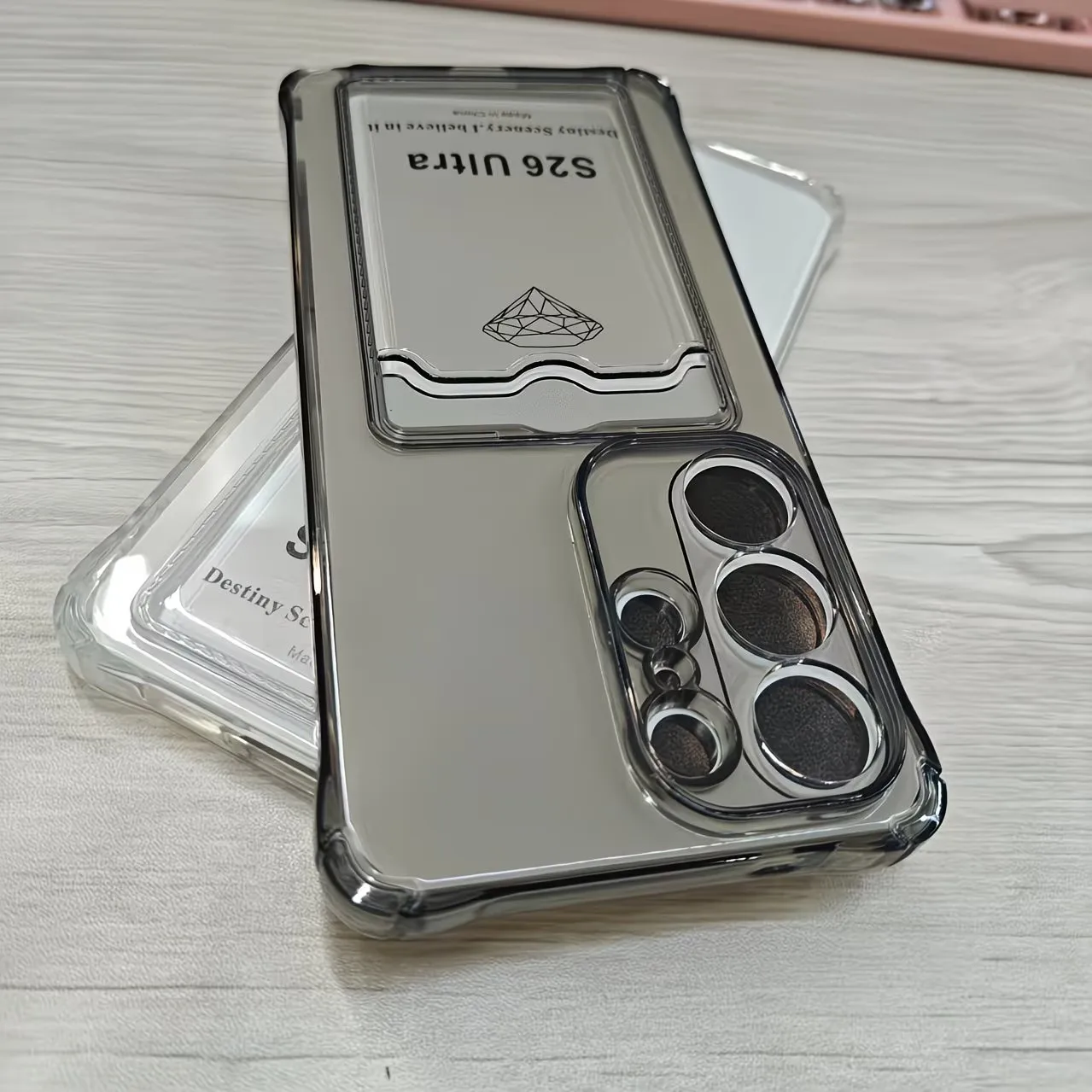Shockproof Transparent Card Pocket Phone Case - Durable TPU Cover