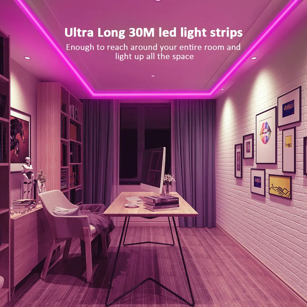 Led Strip Lights 40m (2 Rolls Of 20m) Smart Light Strips With Control Rgb Led Lights For Bedroom，music Sync Changing - Led Strip - AliExpress