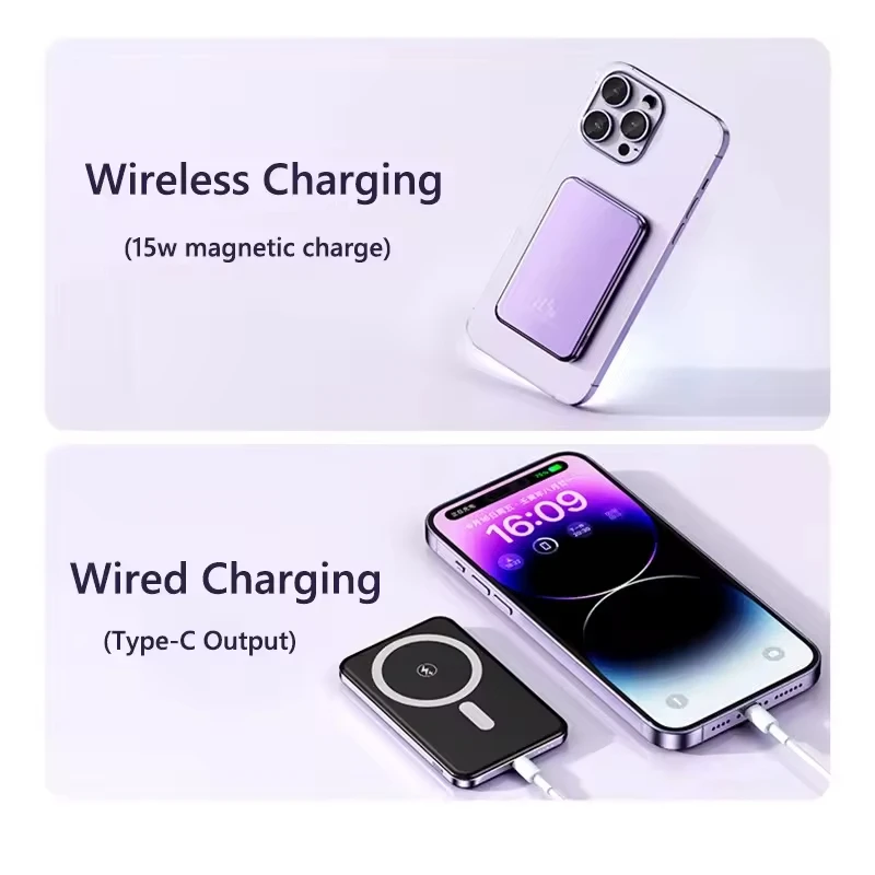 M&W HY-V5 22.5W Magnetic Wireless Charger MacSafe power bank for iPhone 15 14 13 12 Pro Max Xiaomi Samsung 4