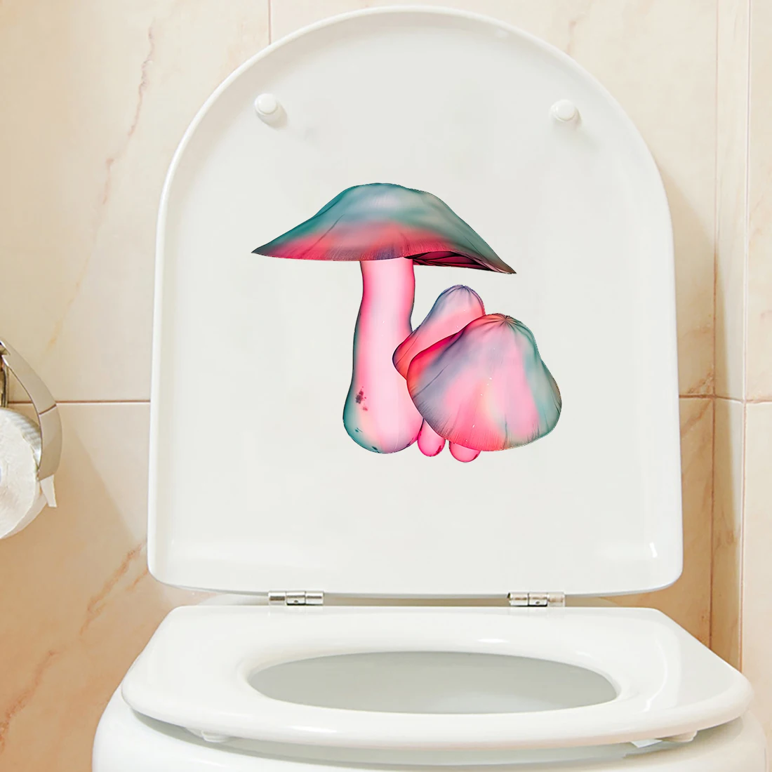 Three Ratels CF186 Childlike colorful small mushroom kid's bedroom decoration lovely toilet Decal