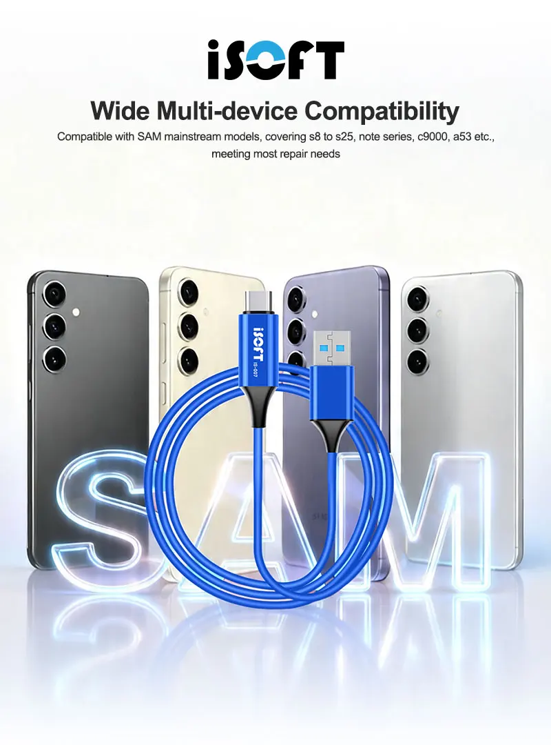 ISOFT IS-007 SAM 다운로드 모드 케이블 USB TO TYPE-C 플러그 앤 플레이 통합 모드 트리거 (SM S8-S25 노트 시리즈용)