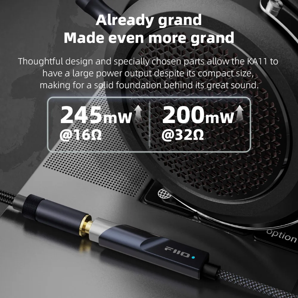 FiiO/JadeAudio KA11 Type C/Lightning to 3.5mm Audio Adapter 32bit/384KHz USB Dongle HiFi DAC Amplifier for Android/iOS/Win