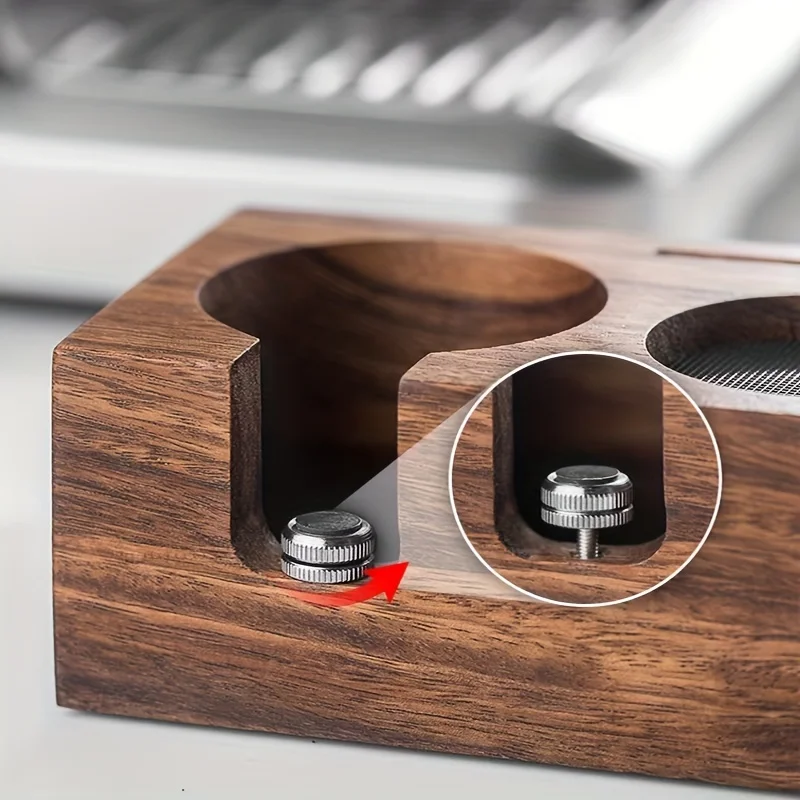 Supporto per manomissione Filtro caffè in Legno di Noce da 58 mm Supporto per Tappetino per manomissione Espresso Supporto per Macchina da caffè Base Rack Accessori per caffè (Dimensioni : B