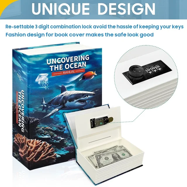 New Book-Shaped Safe with Combination Lock – Hidden Money Box & Secret Storage Vault for Kids, Perfect Birthday & Christmas Gift 2