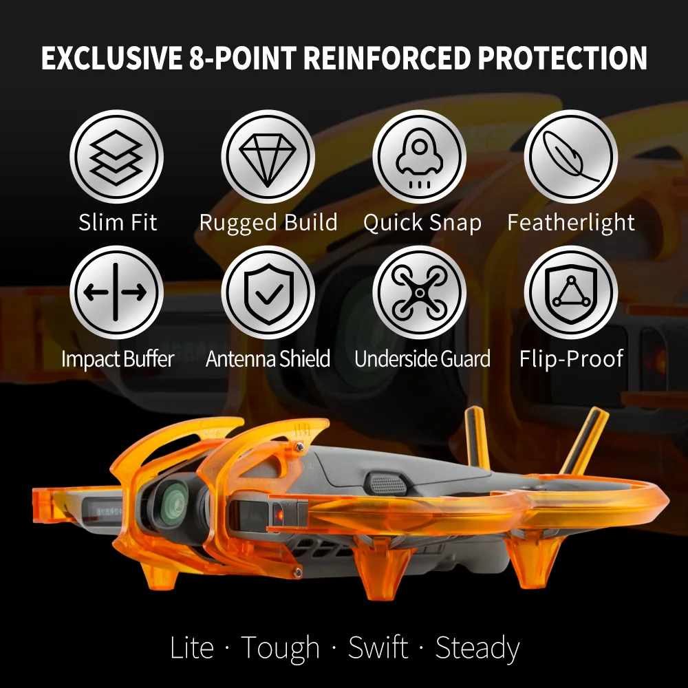 Coque de protection silicone noire pour DJI Mini 3 Pro, texture antidérapante