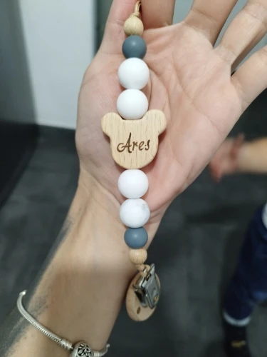 Personalized Wooden Baby Pacifier Chain - Silicone Beads, Dummy Holder, and Teether photo review
