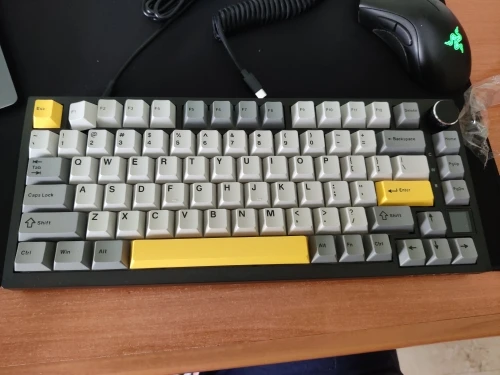 Ajazz AK820/AK820Pro Teclado mecánico para juegos Bluetooth 5,1/teclado personalizado inalámbrico/con cable C con perilla junta de intercambio en caliente photo review