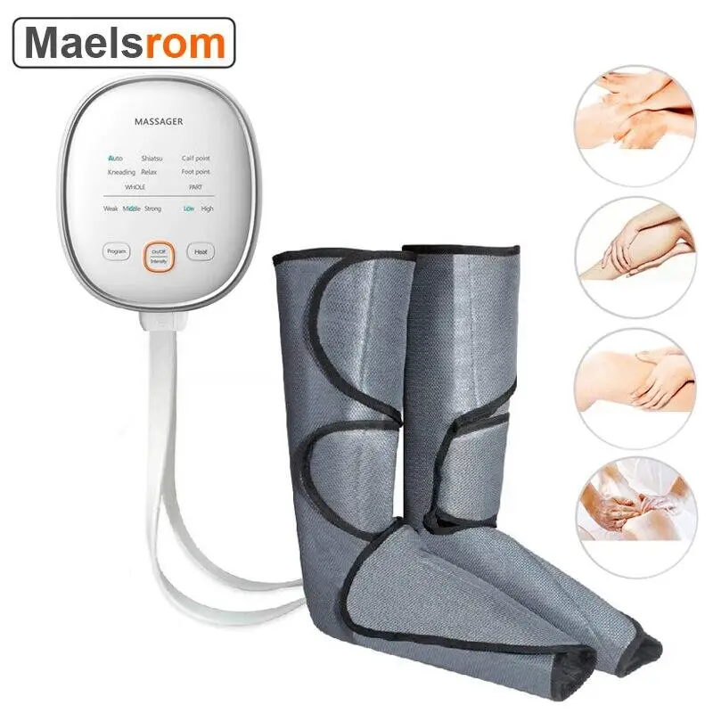 Heating Leg Air Compression Massager Leg Massager for Foot and Calf Blood Circulation with Controller 3 Intensity 6 Mode 2 Temp