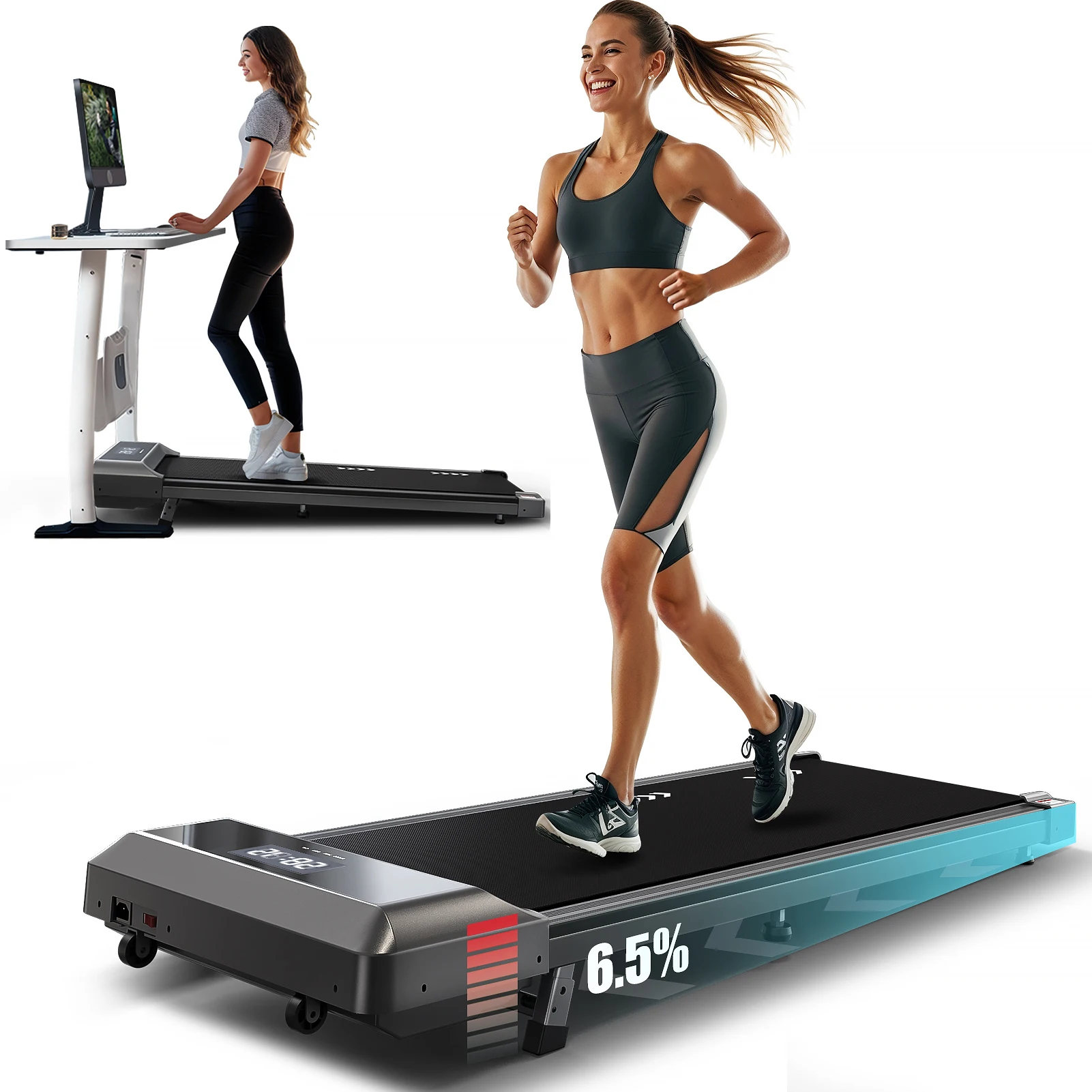 Tapis Roulant Elettrico Pieghevole Sotto Scrivania - Walking Pad Portatile Per Ufficio/casa