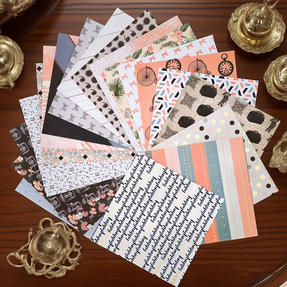 크리에이티브 패스 6인치 스크랩북킹 용품 디자이너 공예 재료 장 종이 저널 배경 종이 접기 팩 산성 없는