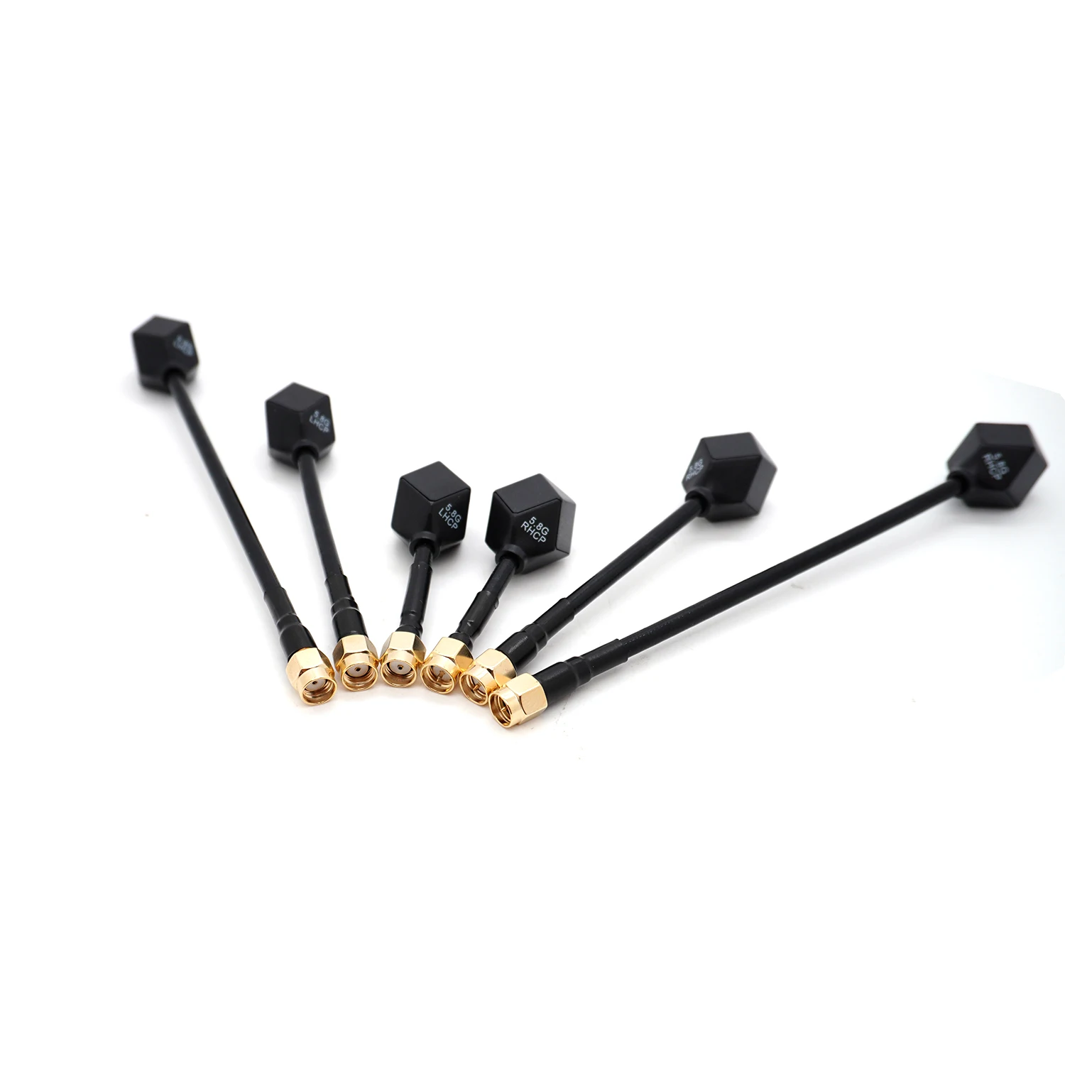 Antenne FPV 5.8G pour drone, longueur 150mm, avec embout en plastique et connecteur RP-SMA.