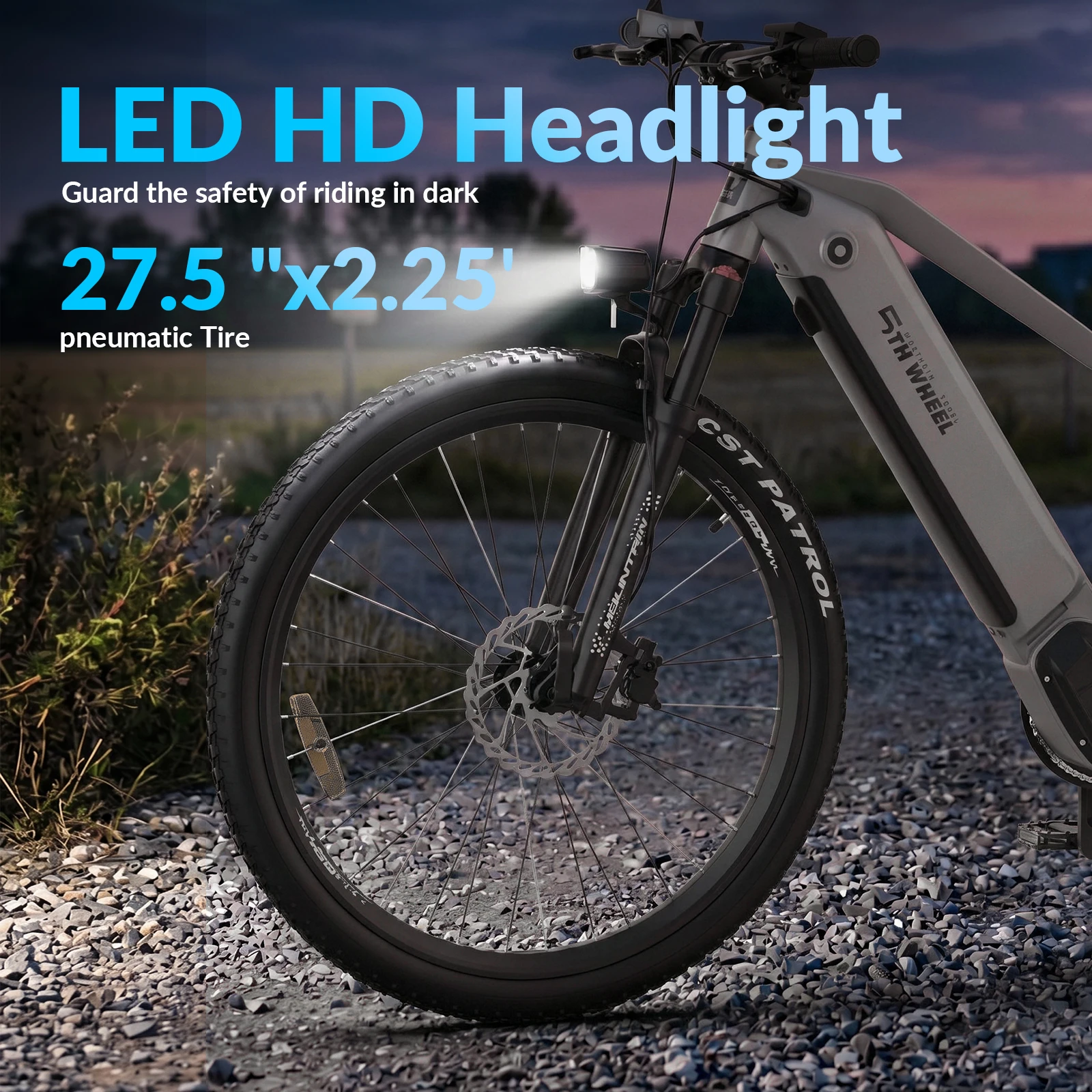 5TH WHEEL Electric Bike for Adults, 27.5" City E-Bike with Removable 48V 14.7Ah Battery, Up to 100KM Range, Torque Sensor, 25KM/H Urban Commuter Bicycle for Daily Travel 3 5TH WHEEL Electric Bike for Adults, 27.5" City E-Bike with Removable 48V 14.7Ah Battery, Up to 100KM Range, Torque Sensor, 25KM/H Urban Commuter Bicycle for Daily Travel - Image 3