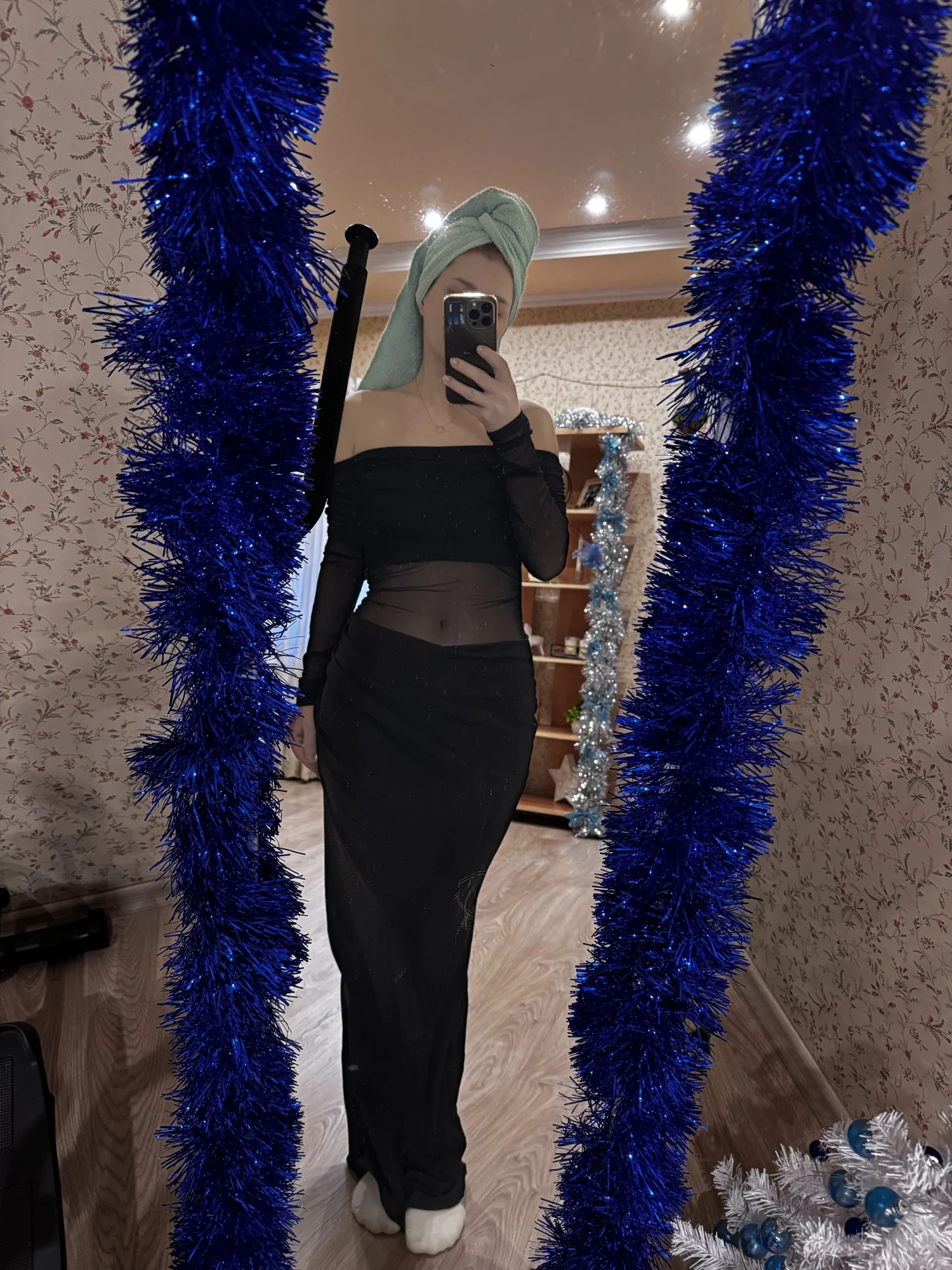 Black Orchid Off-Shoulder Dress
