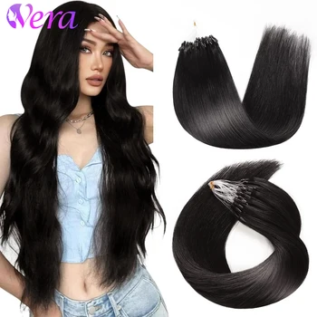 Straight Micro Link Hair Extensions Human Hair I Tips Micro Bead Hair Extensions Natural Black Micro Loop Human Hair Extensions 1