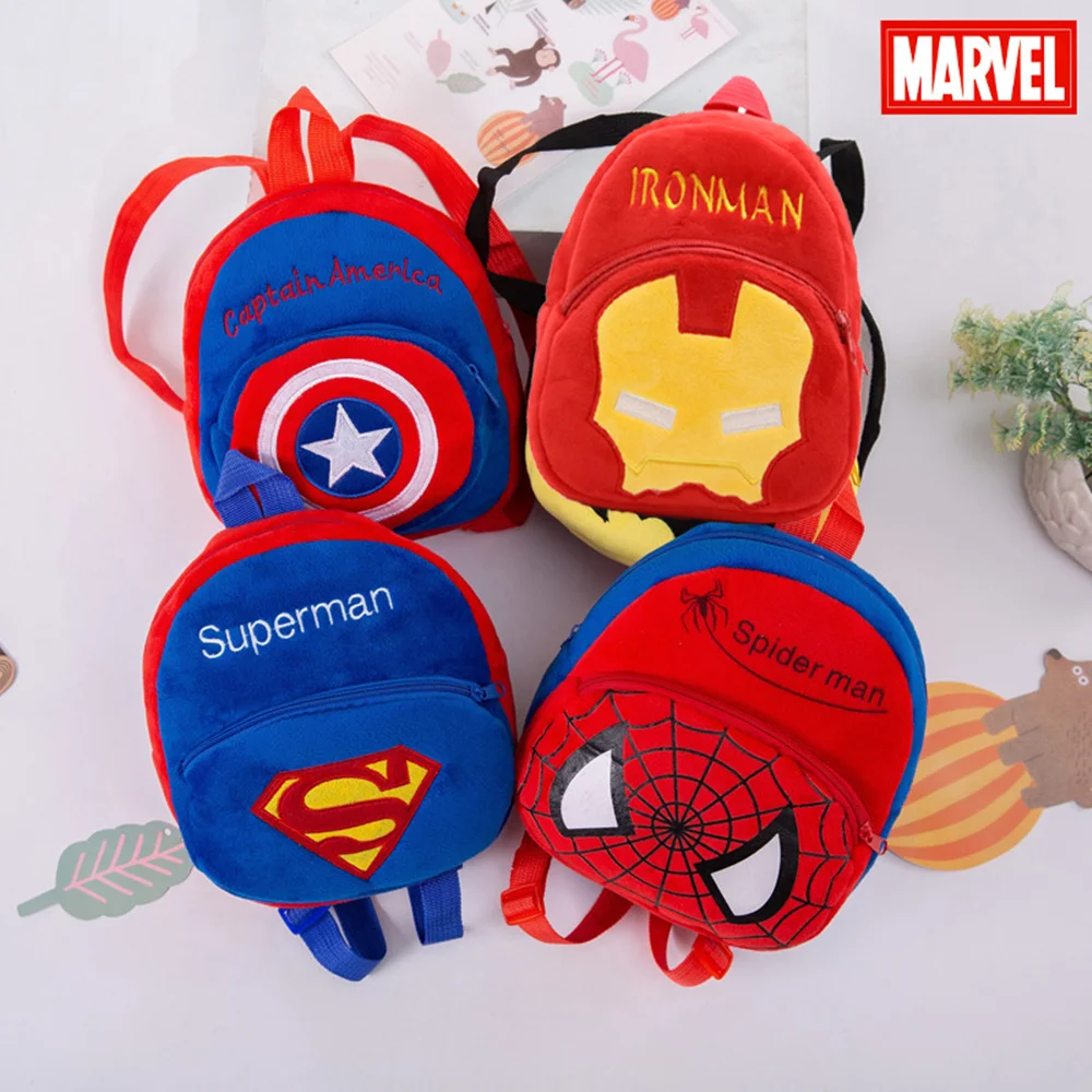 Marvel Plusch Tasche Zaino Spielzeug Spider Man Iron Man Captain America Figuren Zaino Kinder Kindergarten Schule Tasche