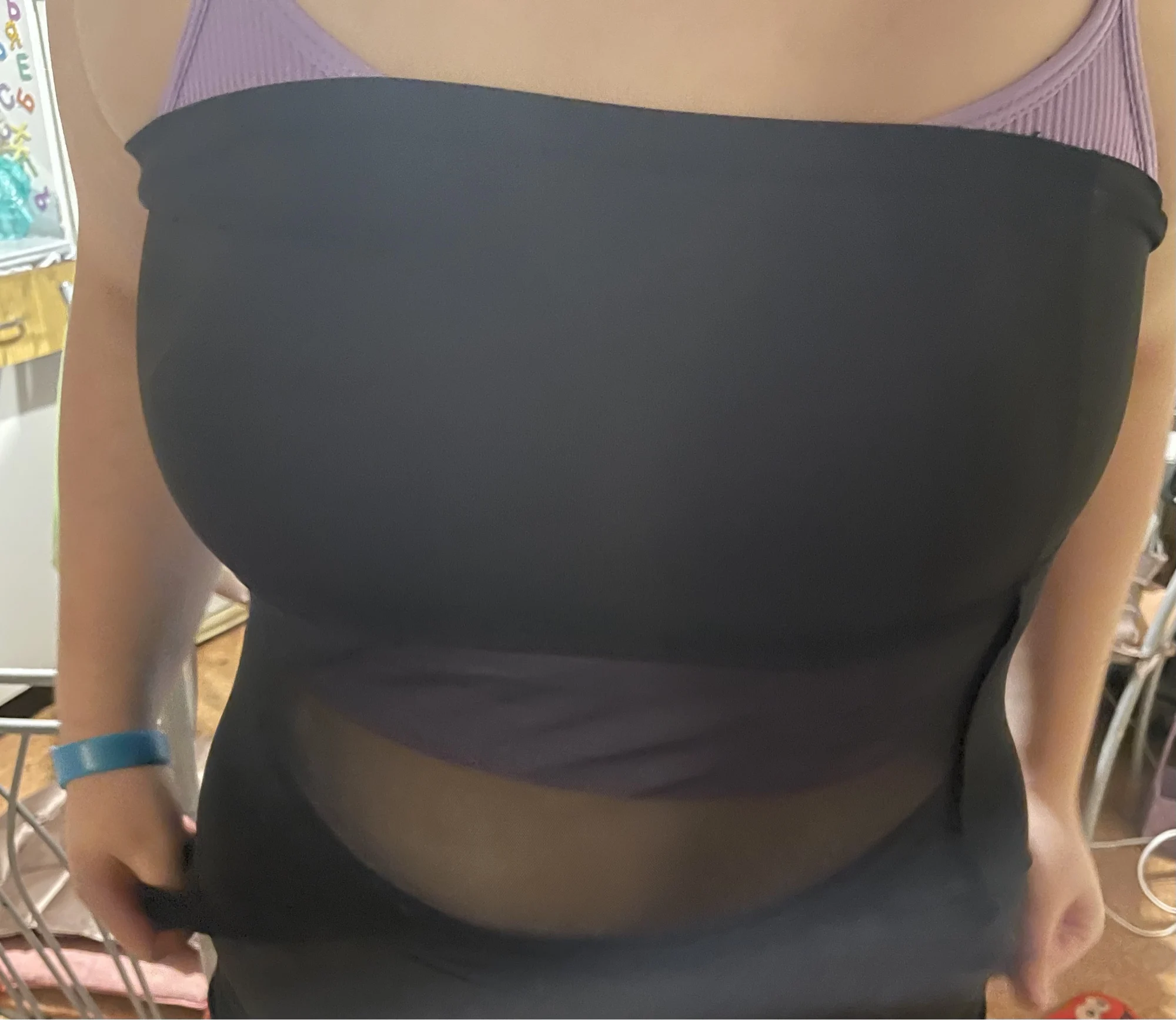 Luxe Black Bandeau Crop Top - Soft Stretch Polyester Vest photo review