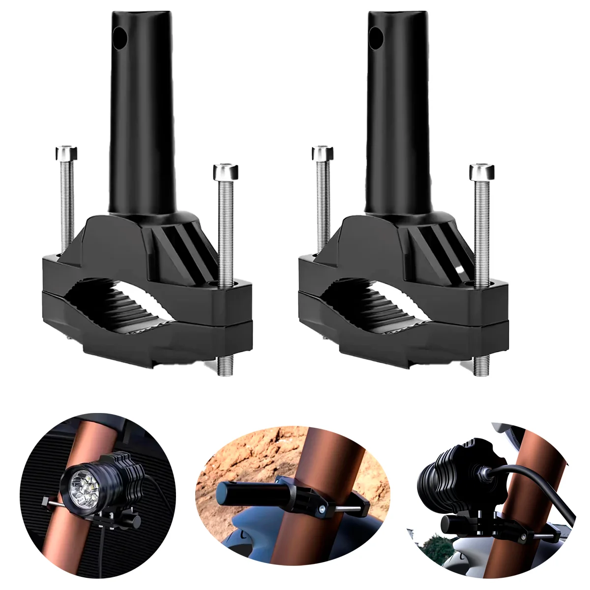 Extension Barra Soporte Base Metal Par Luces Auxiliares Moto