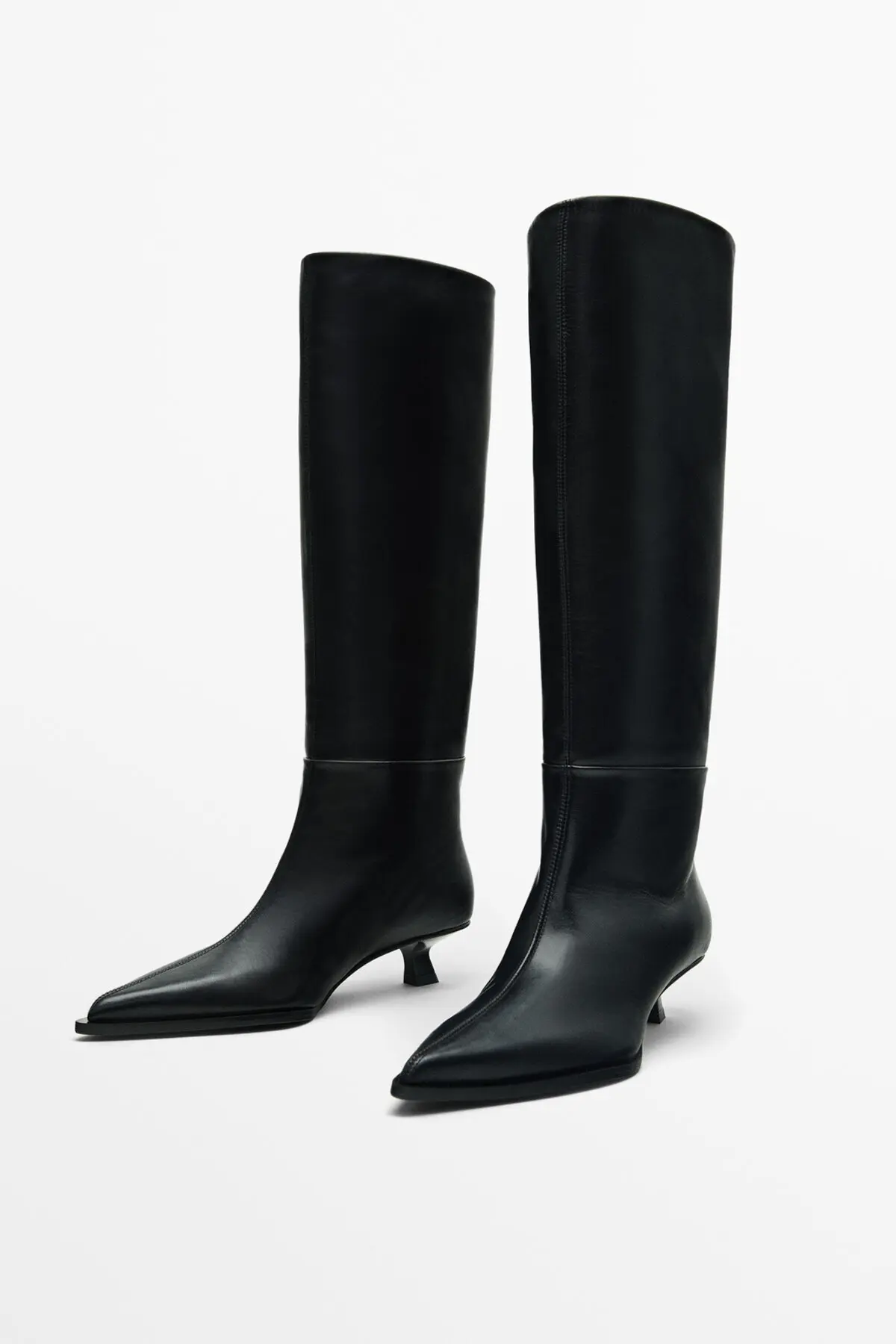 人気マッシモデュッテイ⭐︎レザー ロングブーツ Massimo Dutti - Heeled leather boots - Limited Edition