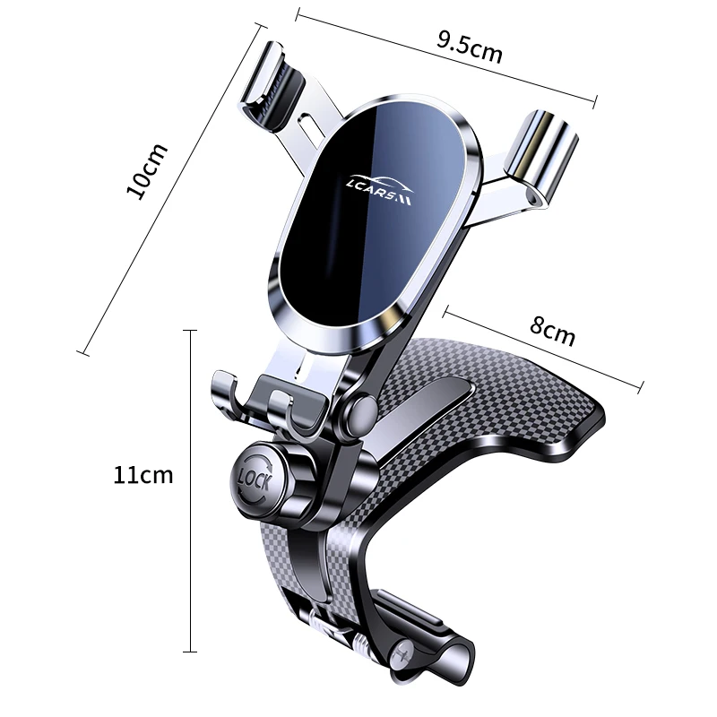 Gravity-Lock Phone Holder Car Support Smart Phone Clip Dashboard Multi-functional Fixed Navigation Bracket Strong Steady