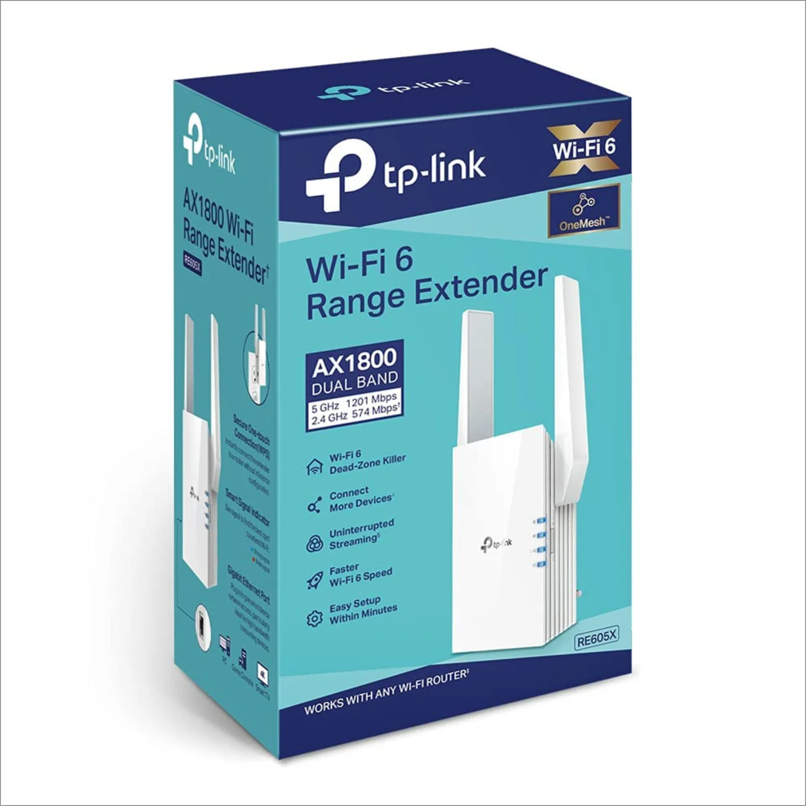 TP-Link AX1800 WiFi 6 Extender(RE605X)-Internet Booster, Covers up to 1500  sq.ft and 30 Devices,Dual Band Repeater up to 1.8Gbps Speed, AP Mode