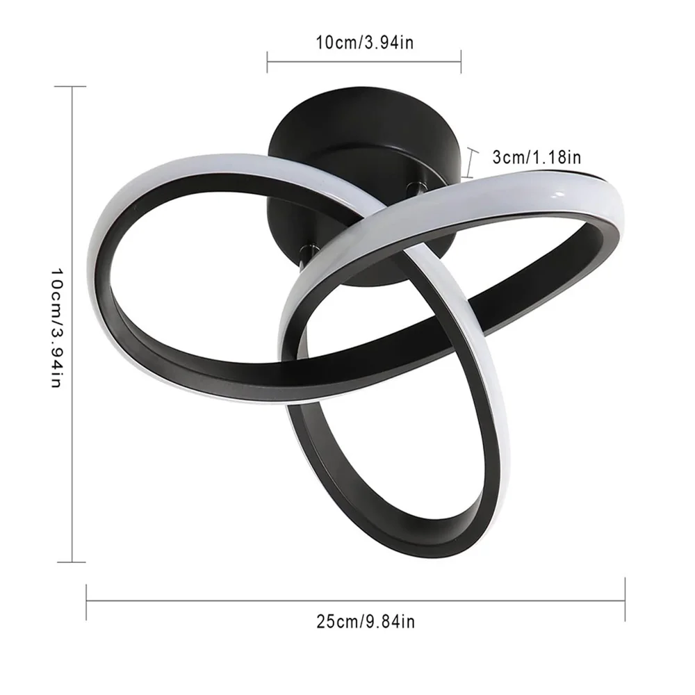LED Ceiling Light, 22W Black Clover LED Aluminum Ceiling Light,White Light 220V Suitable for Living Room, Bedroom, Study: 3 - 5 Days Free Delivery Only UK