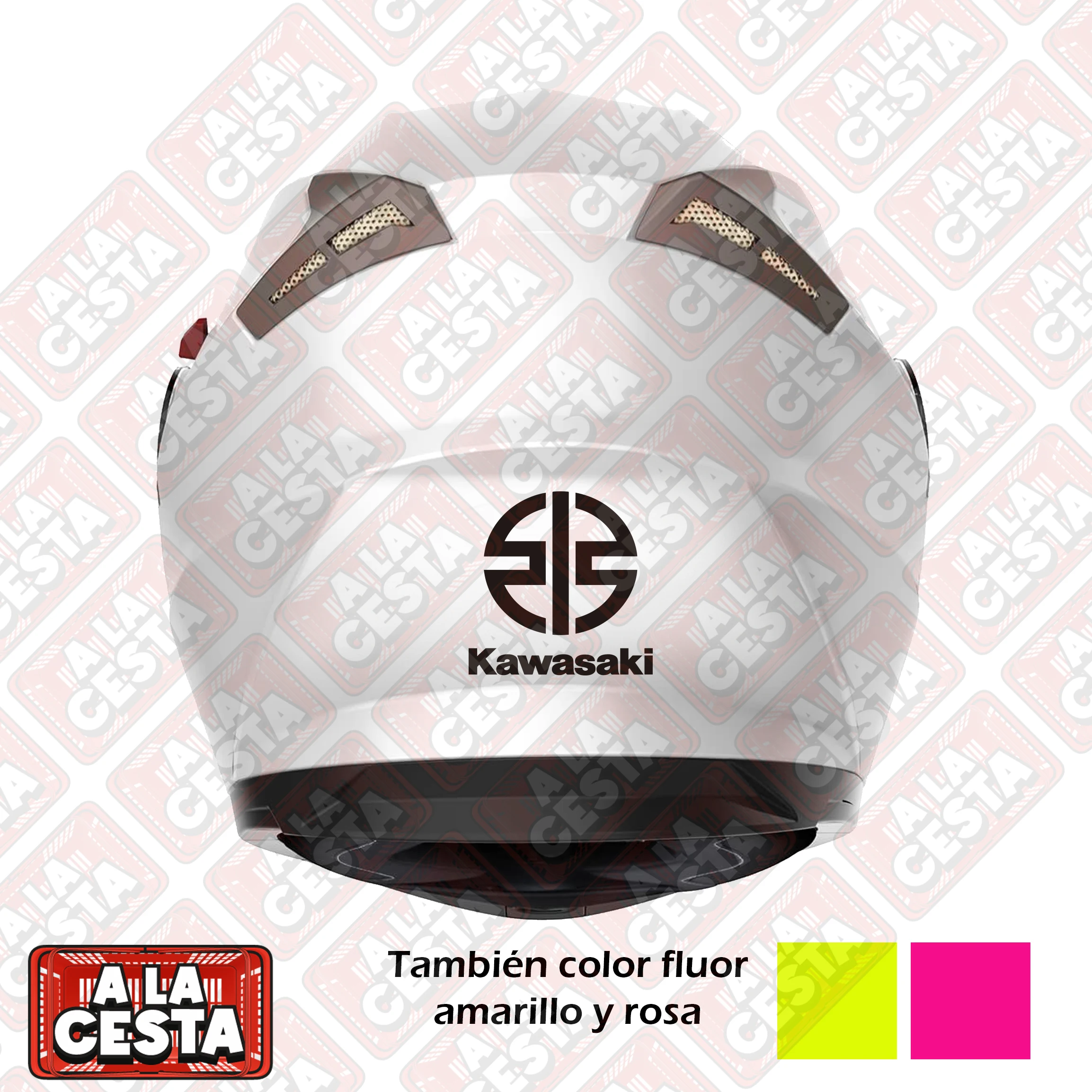 Confezione Set 2 Pezzi 2X1 Kawasaki Fire Logo Moto Sticker Casco Pegatinas Sticker Vinile Decorativo Personalizzato Moto Racing Bike Car Casco Moto, D