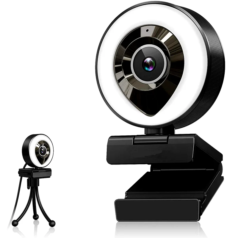 1080P Web camera with mic light transmission tripod Webcam Full HD with ...