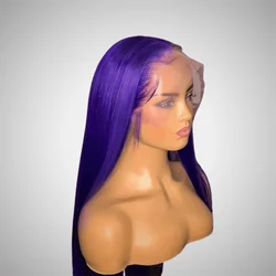 Purple 613 Colored 13x6 Transparent Lace Frontal Wigs Human Hair Wig For Women Brazilian Remy Hair Glueless Full Lace Wigs
