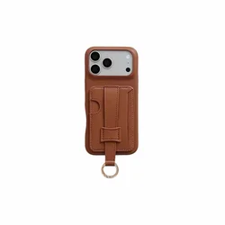 Elegant Leather Card Holder Phone Case - Simple, Personalized, Shock - Proof Design - iPhone 15 (AC327 - 1)