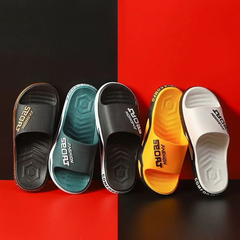 Flip Flops Cushioned Slippers Eva Slippers Summer Slippers House Shoes Summer Sandals Men's Slippers Can Be Worn Externally Summer Non-Skid Bathroom Sandals Trendy Bathroom Home Indoor Flip-flops Men