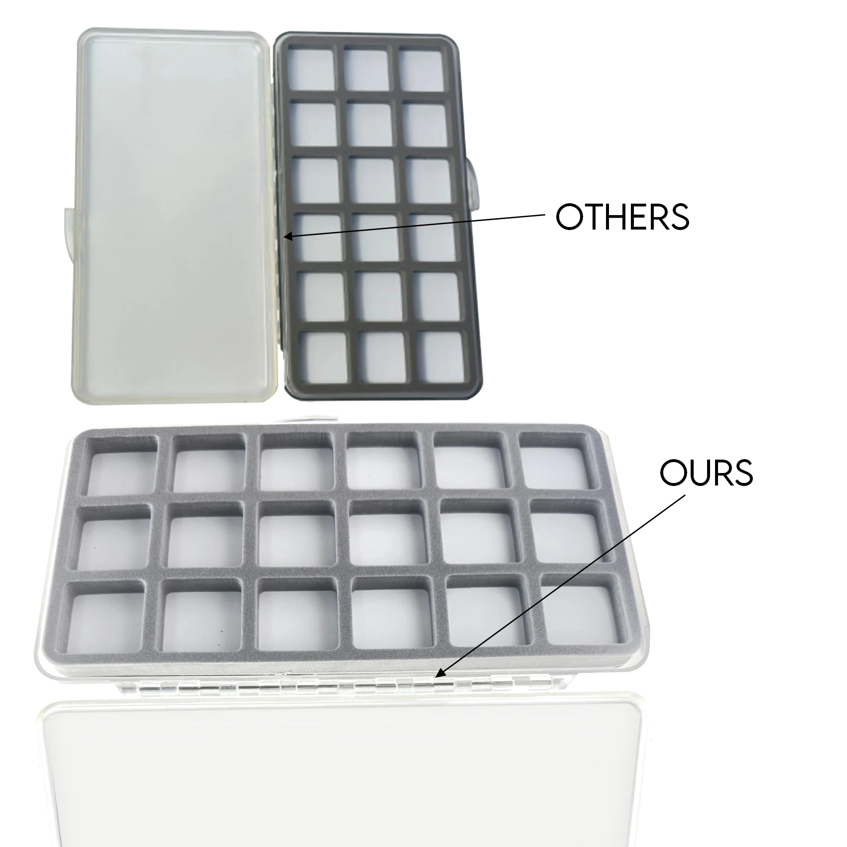 Trasparente Schiuma Blu Scatola Da Pesca A Mosca Trasparente, Slim - Foto 2