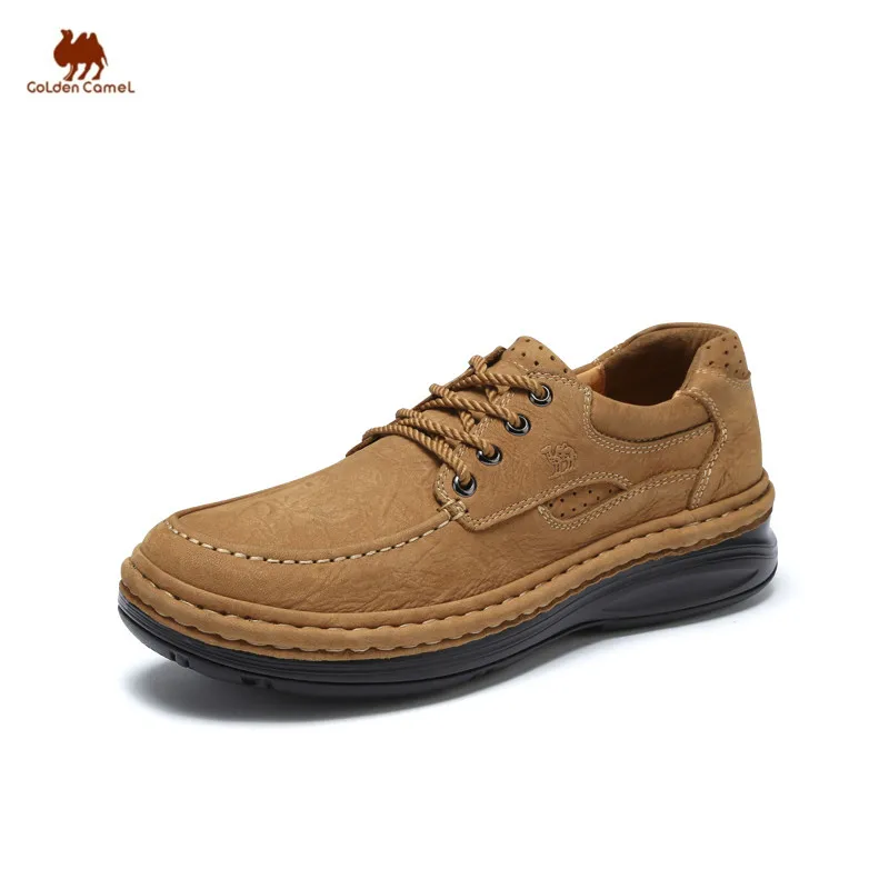 

GOLDEN CAMEL Men's Shoes Outdoor Genuine Leather Formal Shoes for Men 2023 Spring Non-slip Hand Stitched Classic Casual Tooling