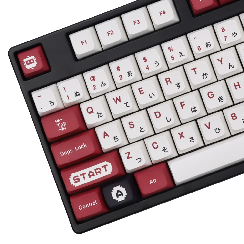 Keycap Teclado Mecânico Keycaps Vermelho e Branco da Máquina Japonês Xda Profile Pbt Sublimação Dye mx Switch Retro 134 Chaves - Imagem 2