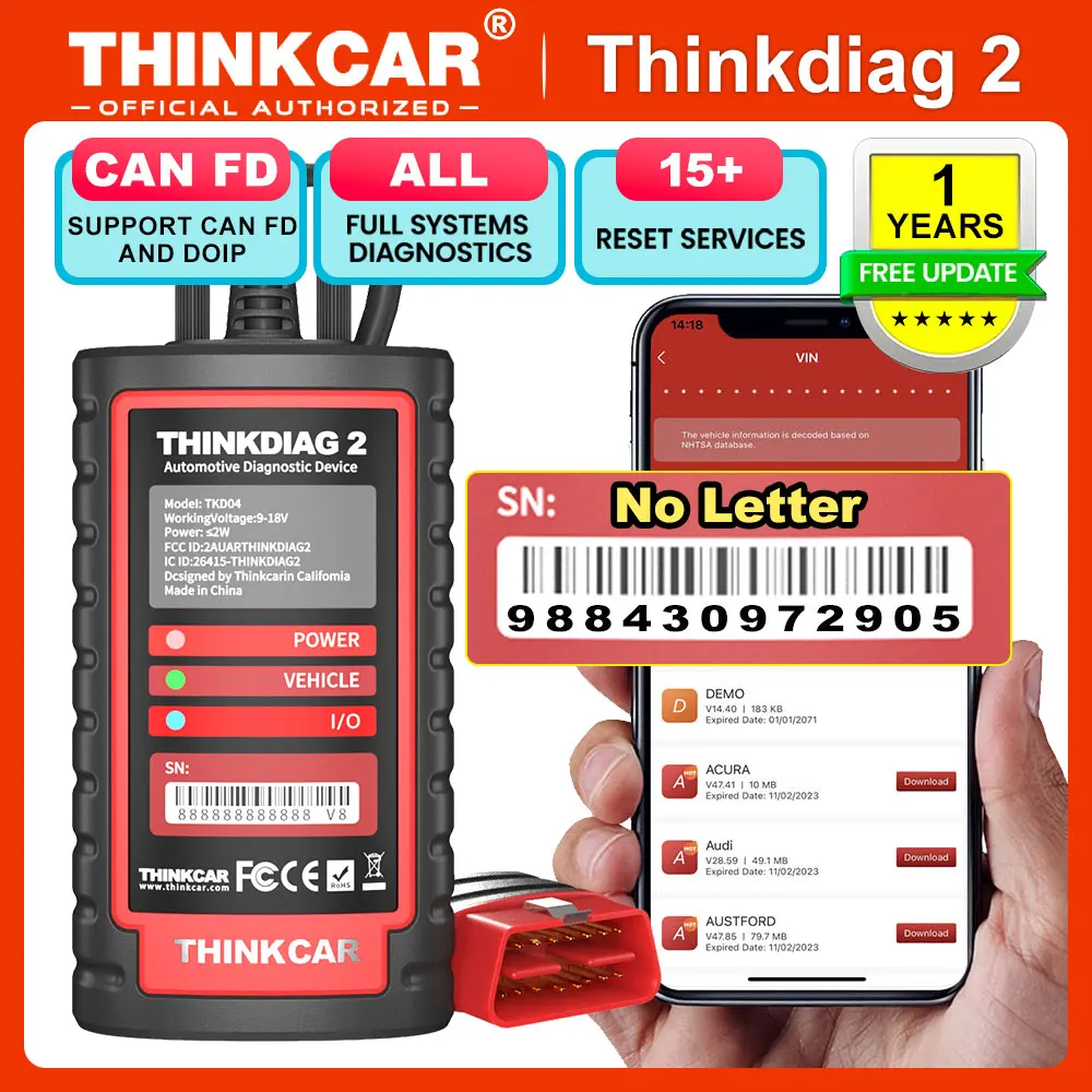 ThinkDiag 2 OBD2 Diagnostic Scanner Bluetooth Tool