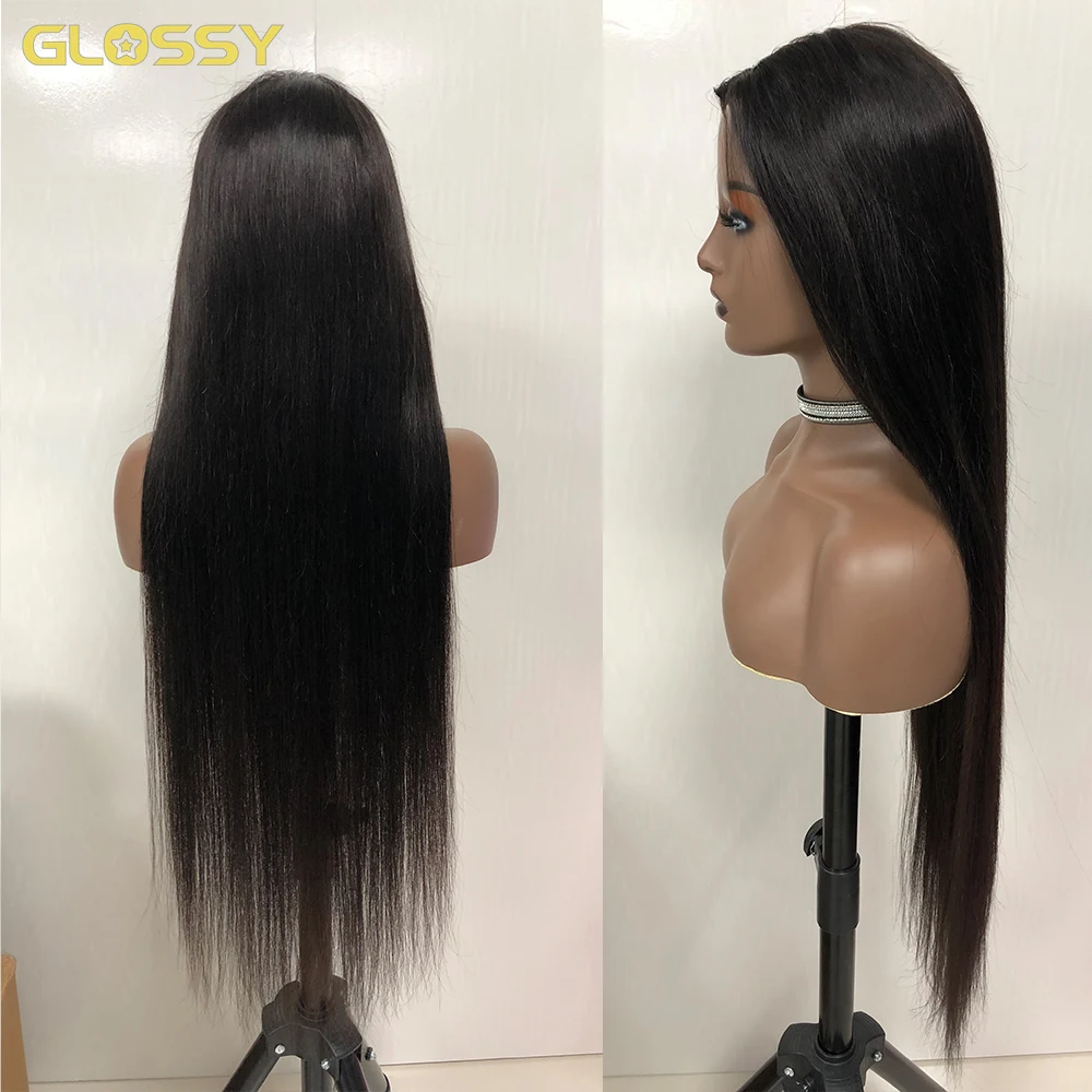 250 Density Straight V Part Wig 100% Human Hair For Women 30 34 Inch Cheap Brazilian No Glue Straight Wigs On Clearance Sale 6