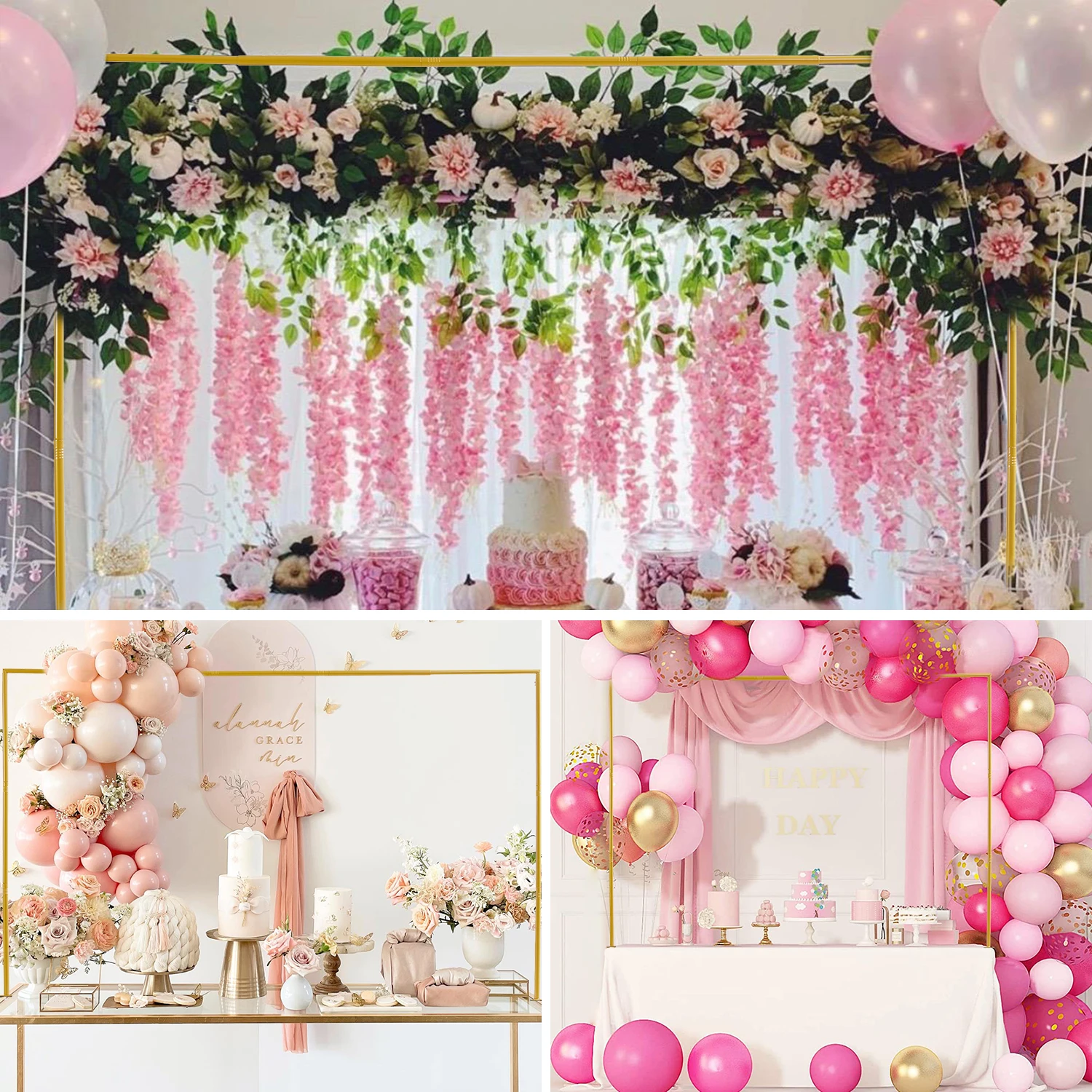 Verstellbarer Tisch mit Klemmen, Dekorationstisch mit Bogen für Valentinstag-Party, Jungenspielzeug, Buffet-Tische – Detail 11