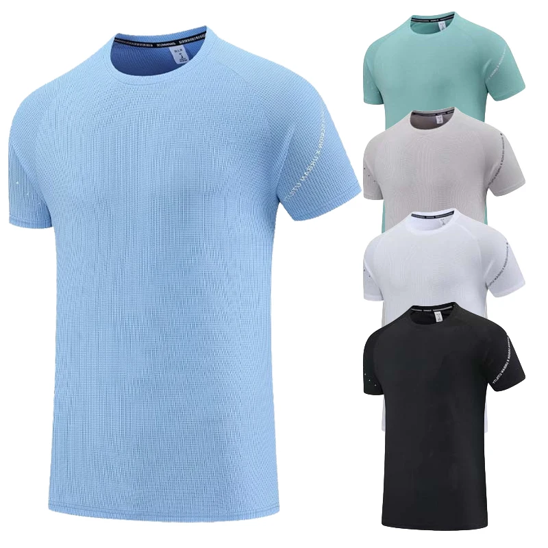 

Men Sports Short Sleeve Tshirts Men Brand Fashion Shirts Quick Dry Casual Solid Tops Male Fitness Bodybuilding Workout Tee