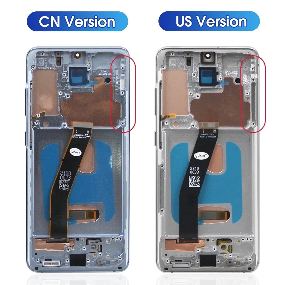 Super AMOLED Screen for Samsung Galaxy S20 G980 G980F, for Samsung Galaxy  S20+ S20 Plus G985 Lcd Display Digital Touch Screen