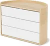 White/natural storage box. Simple and functional design, ideal for organizing small items. Stylish addition to any room decor. 3