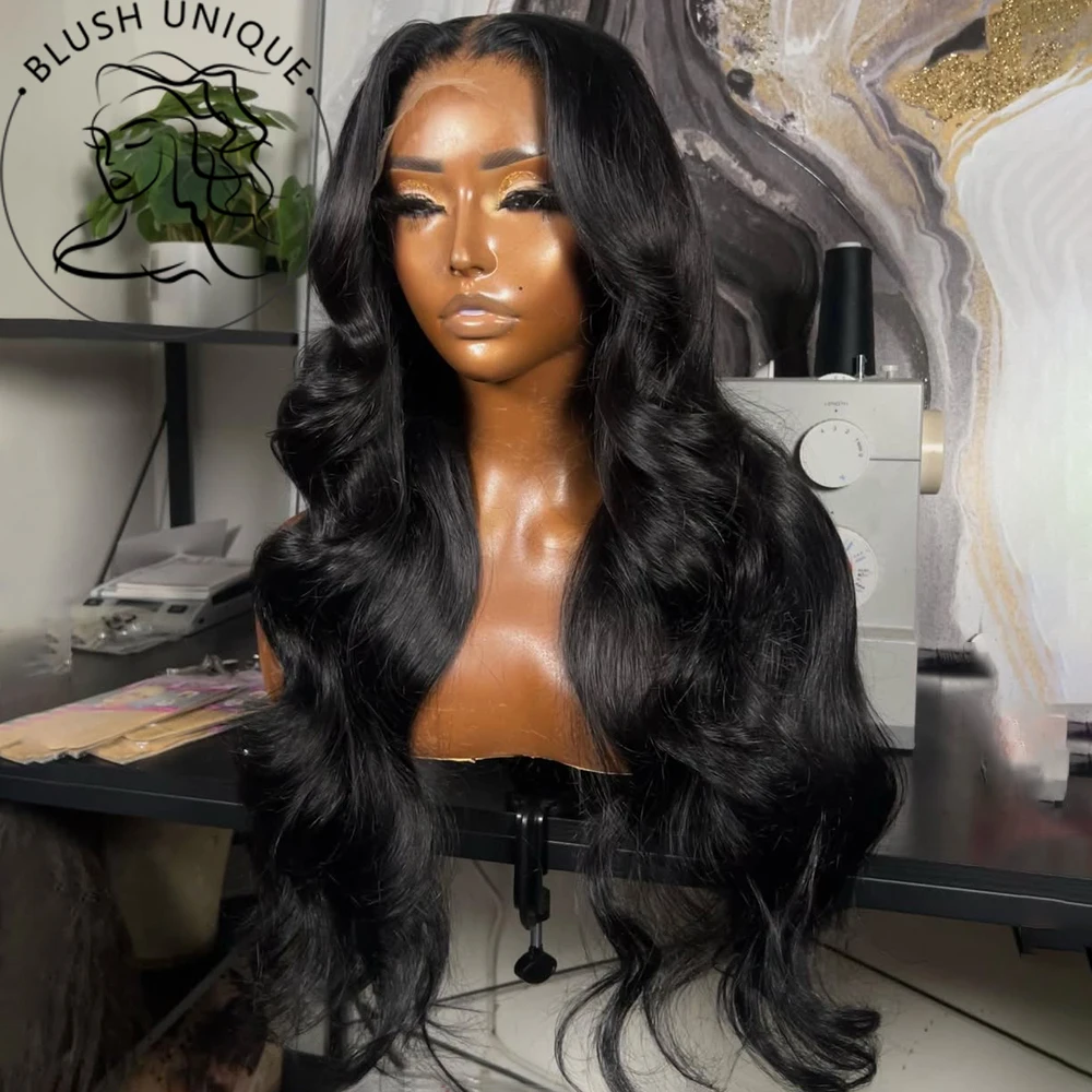 Body Wave Lace Front Wigs 30 Inch 13x6 Pre Plucked Synthetic HD Lace Front Wig 180% Density Frontal Glueless Wigs with Baby Hair lace front wig