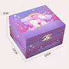 Music Jewelry Box Storage Box Spinning Unicorn Paper Clockwork Music Box Cute Little Girl Princess Birthday Gift 6