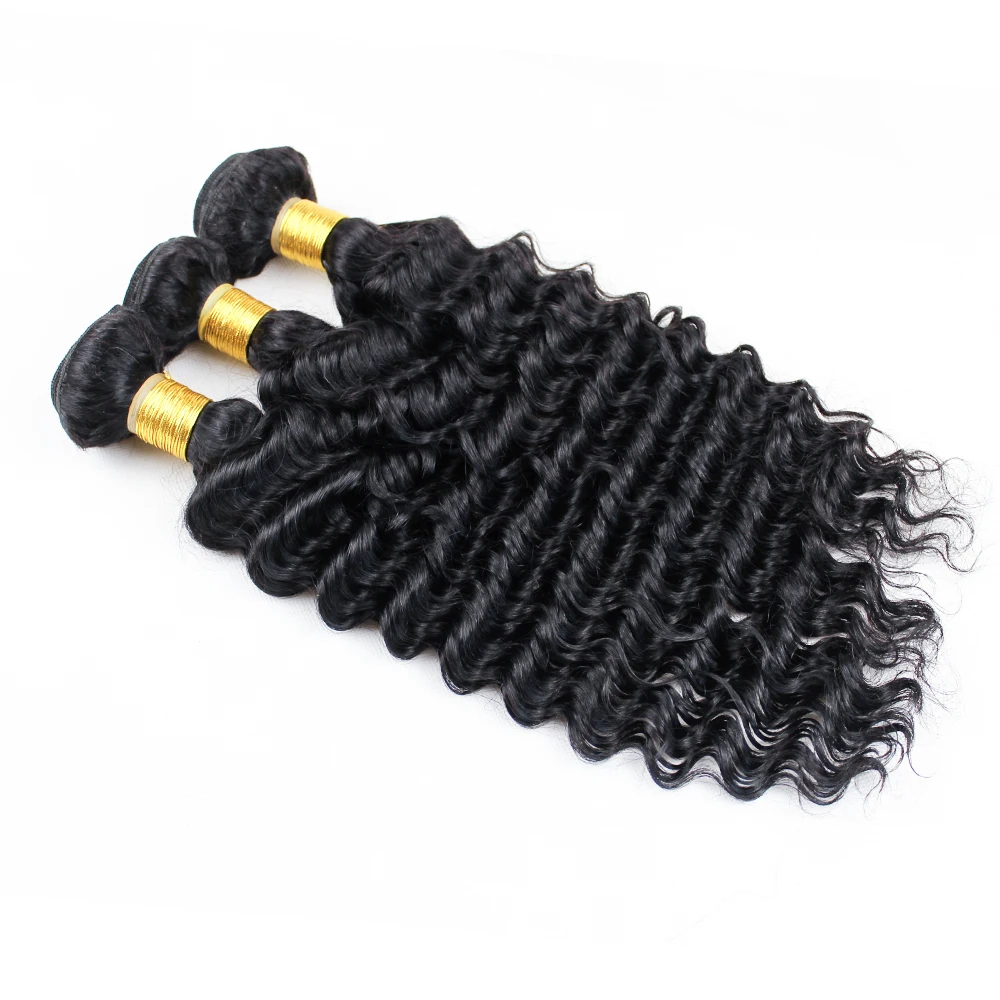 Gemlong 100% Human Hair Deep Wave Bundles Original Human Hair  Extension For Black Women 10-30 Inch 100 Raw Virgin Human