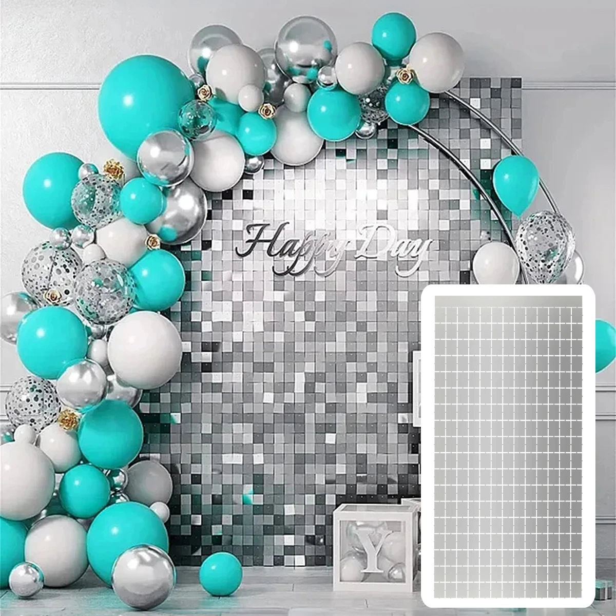 Metallic Foil Fringe Tinsel Curtains - Party Backdrop Set for Celebrations & Events