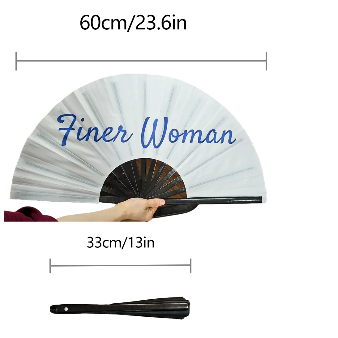 Customizable Large-Size Polyester Folding Fan - Personalized Text & Logo Design, Vibrant Striped Patterns. Ideal For_voghion.com